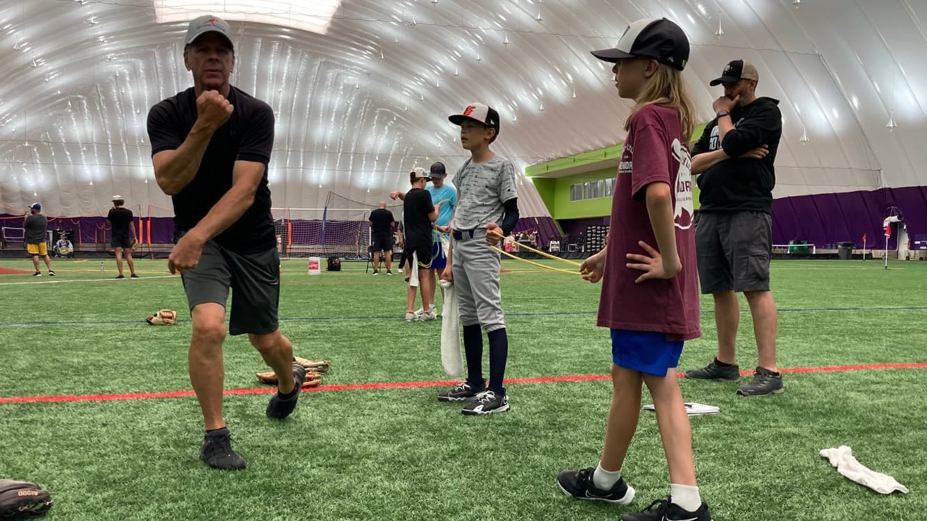 Youth athletes in group training