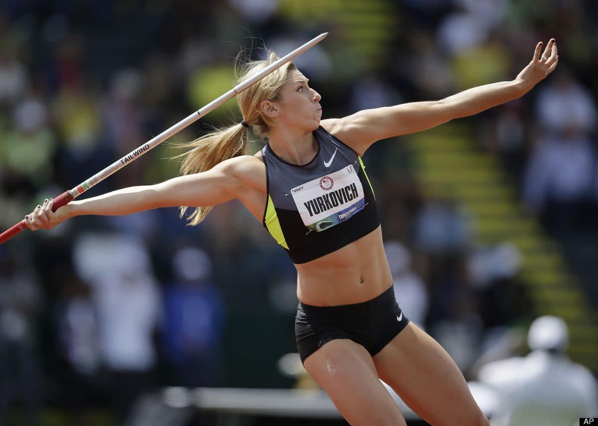 Javelin thrower in competition